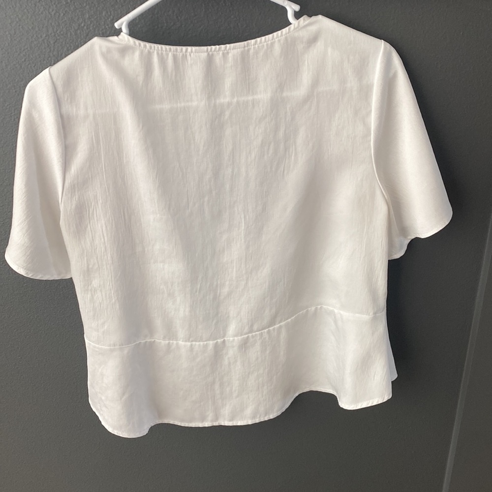 White Express Button Down Blouse - image 2